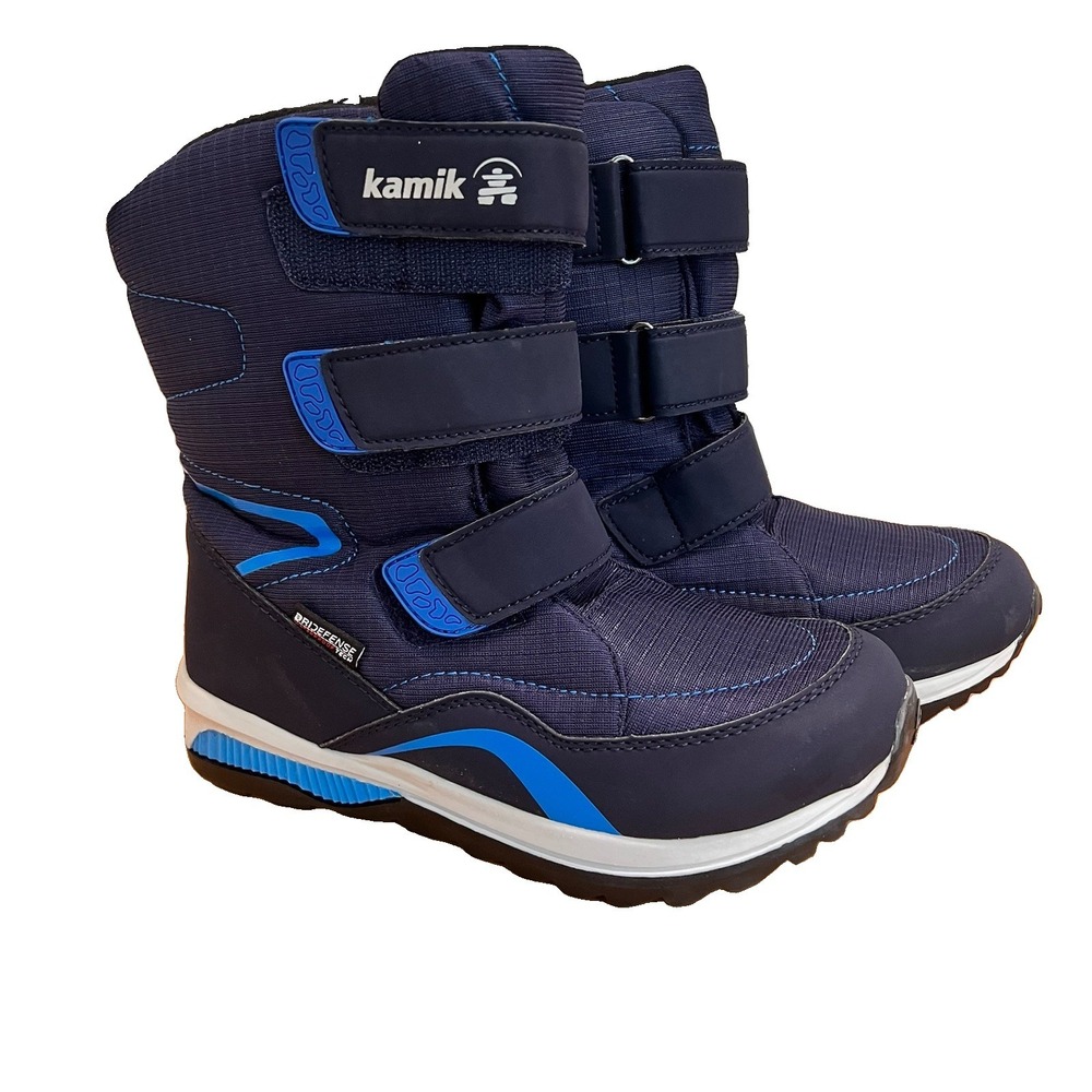 Kamik Big Kids' Chinook Hi, Navy Waterproof Winter Boots, Size 3 Heat-MX NEW!